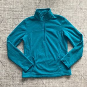 EUC Tek Gear turquoise fleece pullover with partial zipper